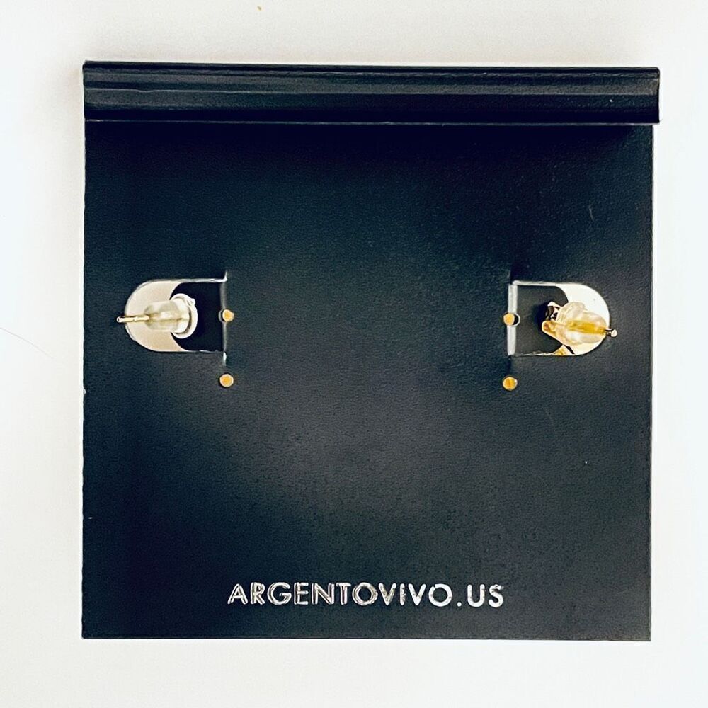 NWT Argento Vivo Stunning Thick Gold Polished Shinny Stud Tear Drop earrings - Picture 3 of 9